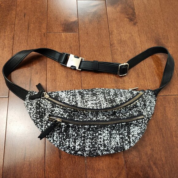 Banana Republic tweed and leather fanny pack belt bag - Picture 1 of 9